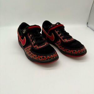 Nike vandal low kids Sz 3Y Black Red Metallic Gold Checker Sneakers Rare Vintage
